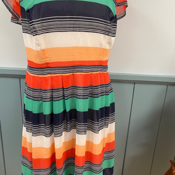 Modcloth Striped Flutter Sleeve Dress 2X - Picture 2 of 7